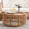 Baxton Studio 30 W, 30 L, 15 H, Natural Rattan Top, Natural Brown 219-12702-ZORO